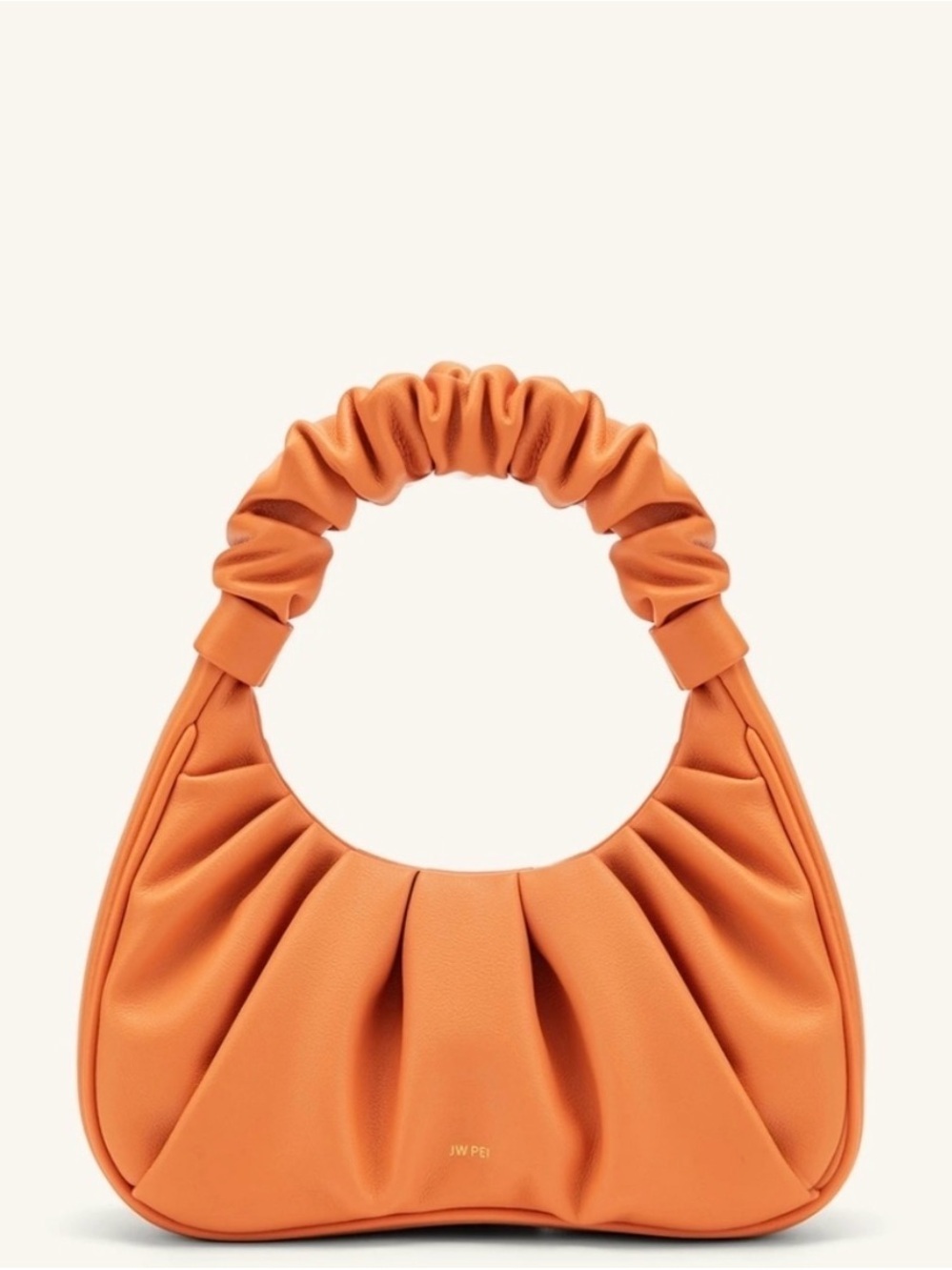 NWOT JW PEI Orange Ruched Shoulder Bag